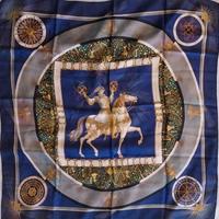 Foulard Hermès 100% seta, con cavaliere, mai usato