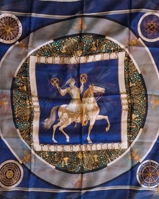 Foulard Hermès 100% seta, con cavaliere, mai usato