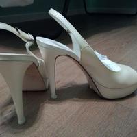 Scarpe sandali vera pelle open toe tiffi panna