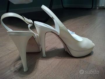 Scarpe sandali vera pelle open toe tiffi panna