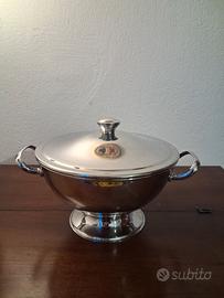 Zuppiera vintage in acciaio, Alfra Alessi, anni 60