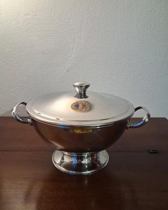 Zuppiera vintage in acciaio, Alfra Alessi, anni 60