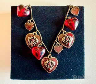 Collana con cuori rossi San Valentino