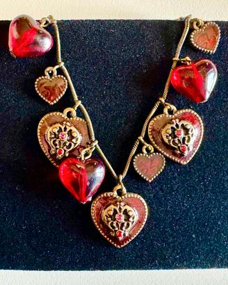 Collana con cuori rossi San Valentino