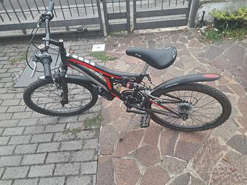 Bicicletta MTB MountainBike 24 pollici nero grigio