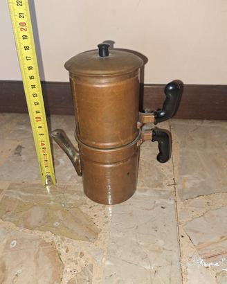 CAFFETTIERA NAPOLETANA IN RAME 3tz COMPLETA