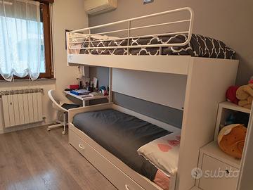 letto a castello Nidi Nuk,con rete reclinabile 