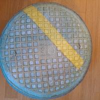 Coppia pouf cuscino IKEA PS 2014 manhole tombino