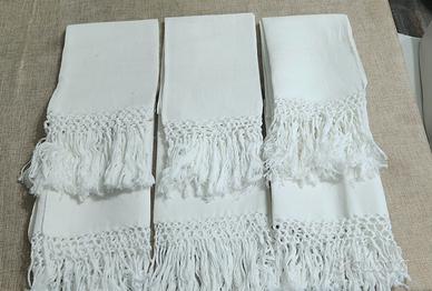 Set 6 asciugamani  antichi  lino fiandra  corredo