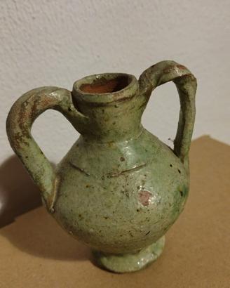 Anfora Vintage in Terracotta Smaltata Verde