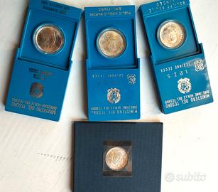 Lotto di 4 Monete da 500 Lire in Argento IPZS