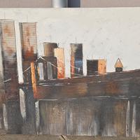 quadro stampa new York e ponte di Brooklyn 80x180