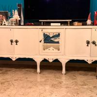 Credenza Chippendale Shabby bianca