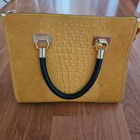 Borsa in vera pelle gialla