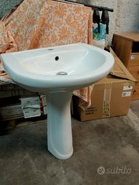 Lavabo con colonna e tappo moderno pop up