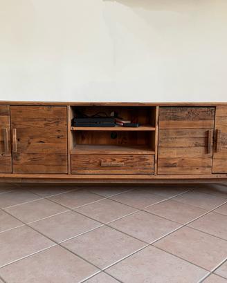 Mobile TV in legno stile rustico – 209 cm