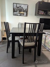 Tavolo Ikea STORNAS + 6 Sedie Ikea BORJE