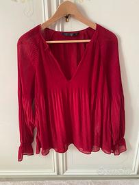 Blusa Zara Trafaluc Rossa Plissettata XS