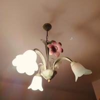 lampadari con paralume floreali