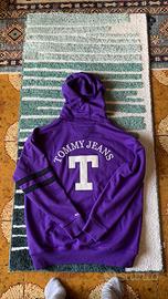 Felpa oversize tommy jeans viola