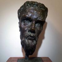 Testa in bronzo San francesco dell'artista Troiano