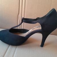 Scarpe donna tacco alto scamosciato nero 38