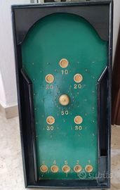 Biliardino/Flipper antico in legno dipinto, da tav