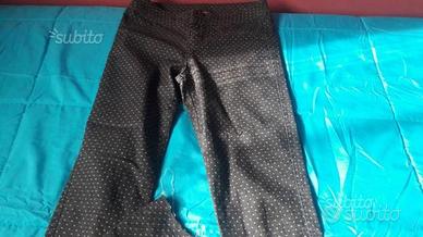 Jeans nero a pois bianchi Tg S