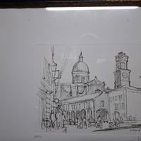 INCISIONE Salamini D. "PIAZZA PICCOLA"  Reggio E.