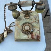 Telefono VintageTELCER in Onice e Oro 18K-Anni '70