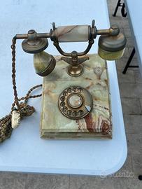 Telefono VintageTELCER in Onice e Oro 18K-Anni '70