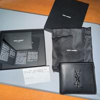 Portafoglio Saint Laurent Rider in pelle nera