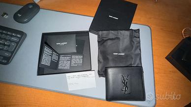 Portafoglio Saint Laurent Rider in pelle nera