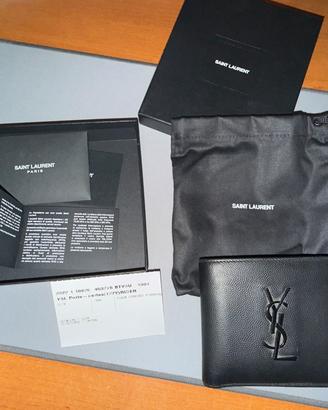 Portafoglio Saint Laurent Rider in pelle nera