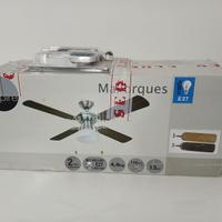 Ventilatore da Soffitto in Acciaio 4 Pale Marrone