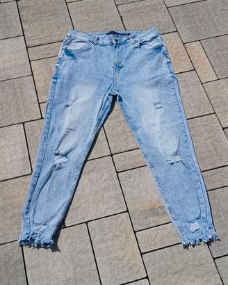 jeans strappati denim
