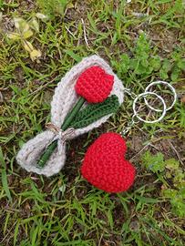 Set due portachiavi uncinetto.