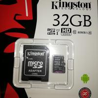 Micro SD 32 gb Kingston in sua custodia originale