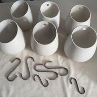 3 Vasi in ceramica bianca porta mestoli