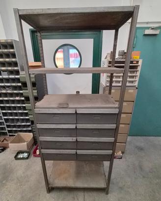 Scaffale Metallico da Officina con 8 Cassetti 