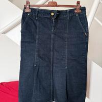 Gonna in denim blu scuro – taglio dritto