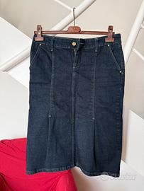 Gonna in denim blu scuro – taglio dritto