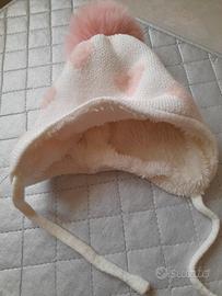 Cappellino di lana per bambine di 12-18 mesi