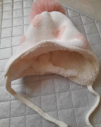 Cappellino di lana per bambine di 12-18 mesi