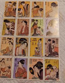 Francobollo figure giapponesi