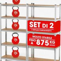 Set di 2 scaffali per carichi pesanti, 180x90x40cm