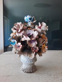 vaso fiori cwramica Capodimonte 
