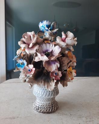 vaso fiori cwramica Capodimonte 