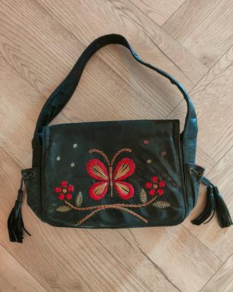 Borsa  Vintage Francesco Biasia in Pelle Nera