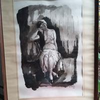 Quadro Pasquale Rotolo " Nudo seduto"